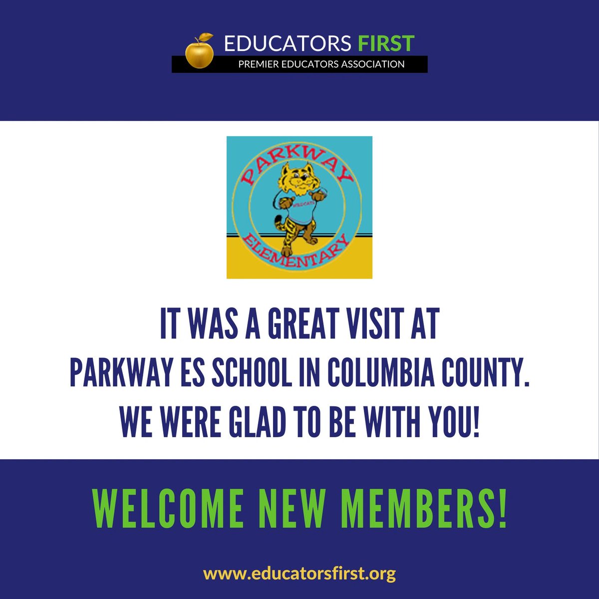 educators1st's tweet image. Parkway Elementary School, Columbia County, it was great meeting with you!  Join Educators First TODAY for the BEST job protection.

#EducatorsFirst
#ColumbiaCountySchools