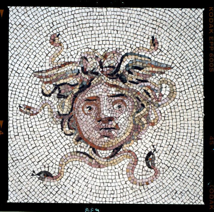 gardnermuseum's tweet photo. The Courtyard’s mosaic floor features the beautiful but frightening Medusa, a creature of mythology whose gaze will turn you into stone. On this week's #InsidetheCollection blog, learn her story and discover why her image was used in wealthy Roman homes. https://t.co/aj1qcnQlEz https://t.co/3iQSmeiS4R