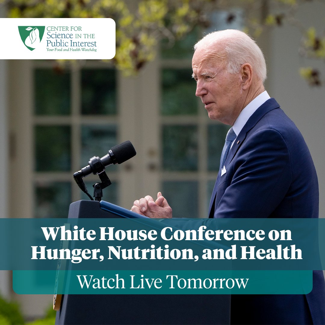 Don't miss it! Tomorrow is the #WHConfHungerHealth, and you can stream the conference live Wednesday September 28th at 9am EST at youtube.com/WhiteHouse. We highly encourage that you check it out and follow our conversation here on Twitter tomorrow. See you then!
