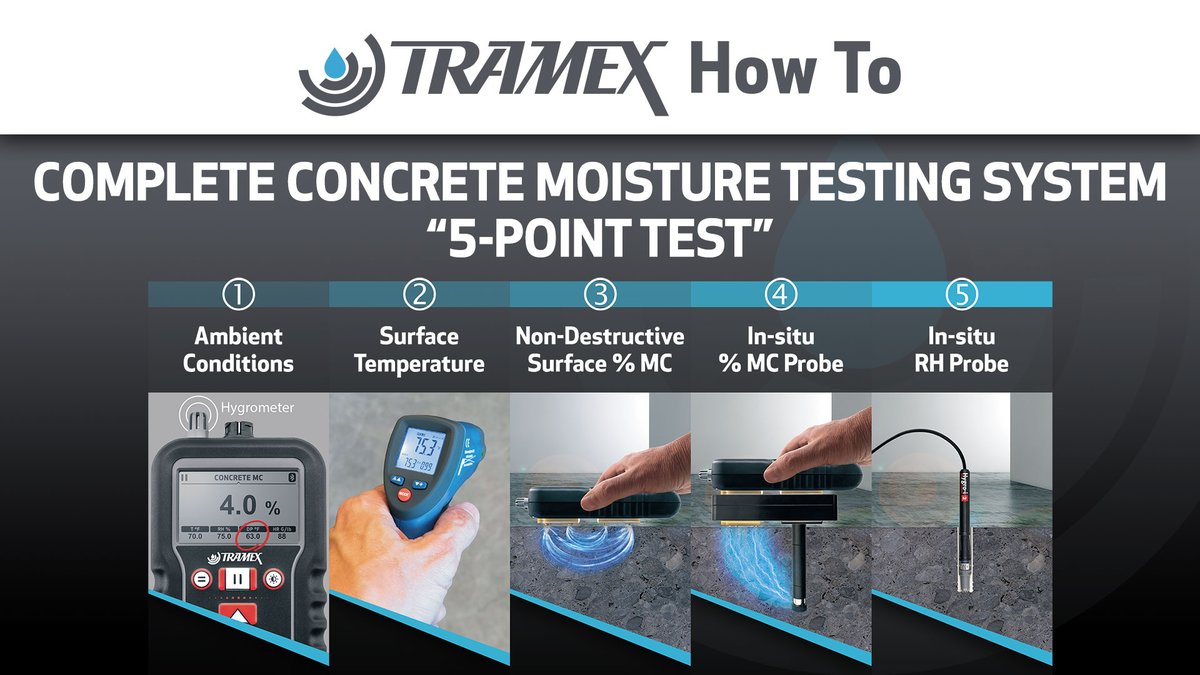 tramexmeters's tweet photo. https://t.co/zG9491akCl
In this video David from #Tramex goes over the Complete Concrete Moisture Test System, the 5 Point Test, to determine the moisture condition of a concrete slab.
#concretemoisture #concretemoisturetest #flooring #insurance #RH #f2170 #astm #moisturecontent https://t.co/mWuKsEcscI
