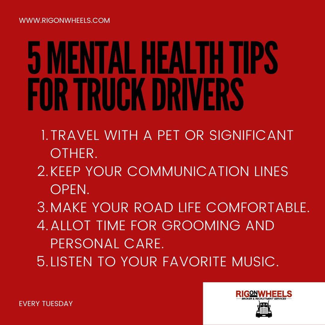 kameelegaines's tweet photo. 5 MENTAL HEALTH TIPS FOR TRUCK DRIVERS
#rigonwheels #ROW #industrytips #truckingtips #truckertips #mentalhealthtips #mentalhealthtipsfordrivers #truckermentalhealth https://t.co/WbomWR2g8C