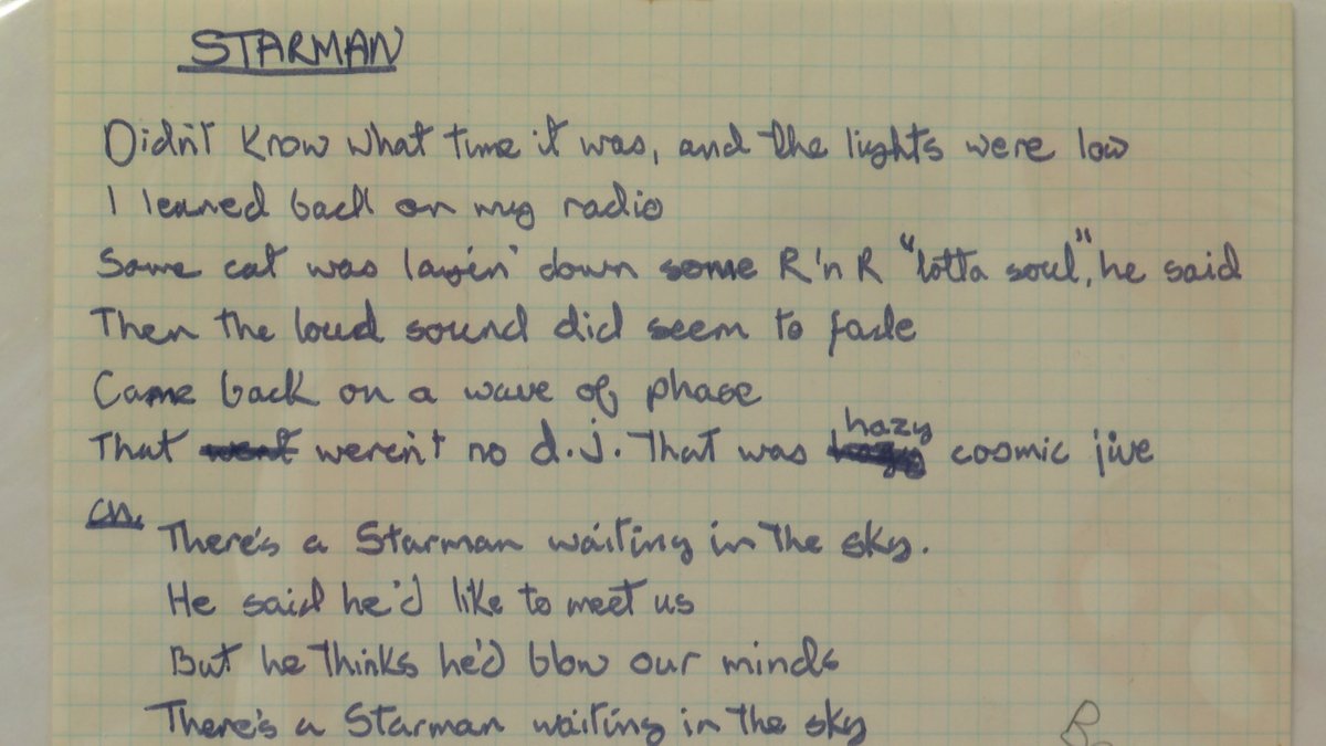 Watch the brilliant auction of David Bowie's hand-written lyrics for Starman being sold in Newton-le-Willows. Estimates were around £30,000. It went for £165,000! Out of this world for Starman. <a href="/GranadaReports/">ITV Granada Reports</a> <a href="/OmegaAuctions/">Omega Auctions</a>