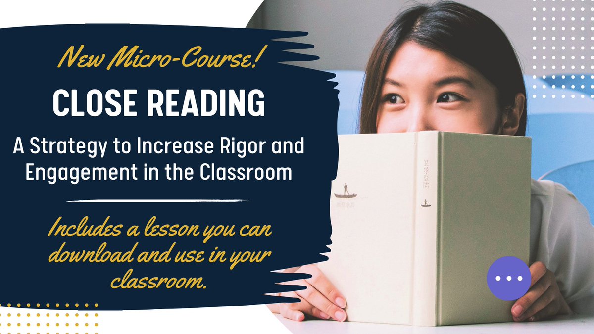 JoltEDUlearning's tweet photo. English teachers... 👀 Looking to build students' comprehension in an engaging way? Get a quick JOLT of ideas, prompts, and resources in this Close Reading micro-course! https://t.co/I4rTJoQJLH https://t.co/qb53zEKQ8e