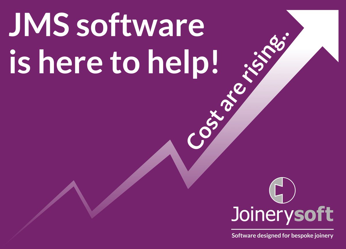 Joinerysoft's tweet photo. With the cost of everything rising - JMS Software is here to help! 

JMS can help you save time, be more professional,  reduce wastage and make sure every job is profitable - everything you need to beat the rising costs.

Read more here: https://t.co/4Ph0E406TF]

#Joinery #timber https://t.co/crbGmRh0ea