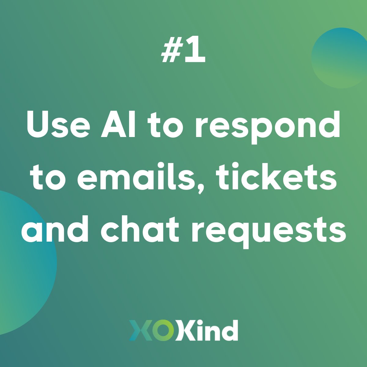 xokind's tweet photo. AI in Customer Support: 3 use cases to make support teams' life much easier. 
An AI agent can be built off your knowledge center to understand specific products and processes with the capacity to answer technical questions. So how can it help?
#ai #ml #customersupport #cx #css https://t.co/gBB3NAfaqY