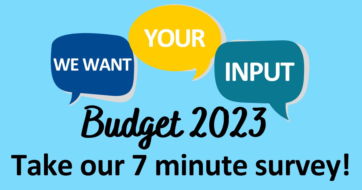 townofgander's tweet photo. It's budget time! 📢

The planning process for the 2023 budget has begun. Complete this 7 minute survey to help us create a budget that best reflects the community's needs!

https://t.co/TDQCbxegvU

Survey will close October 14th at 4 p.m. https://t.co/haM2QSEo24