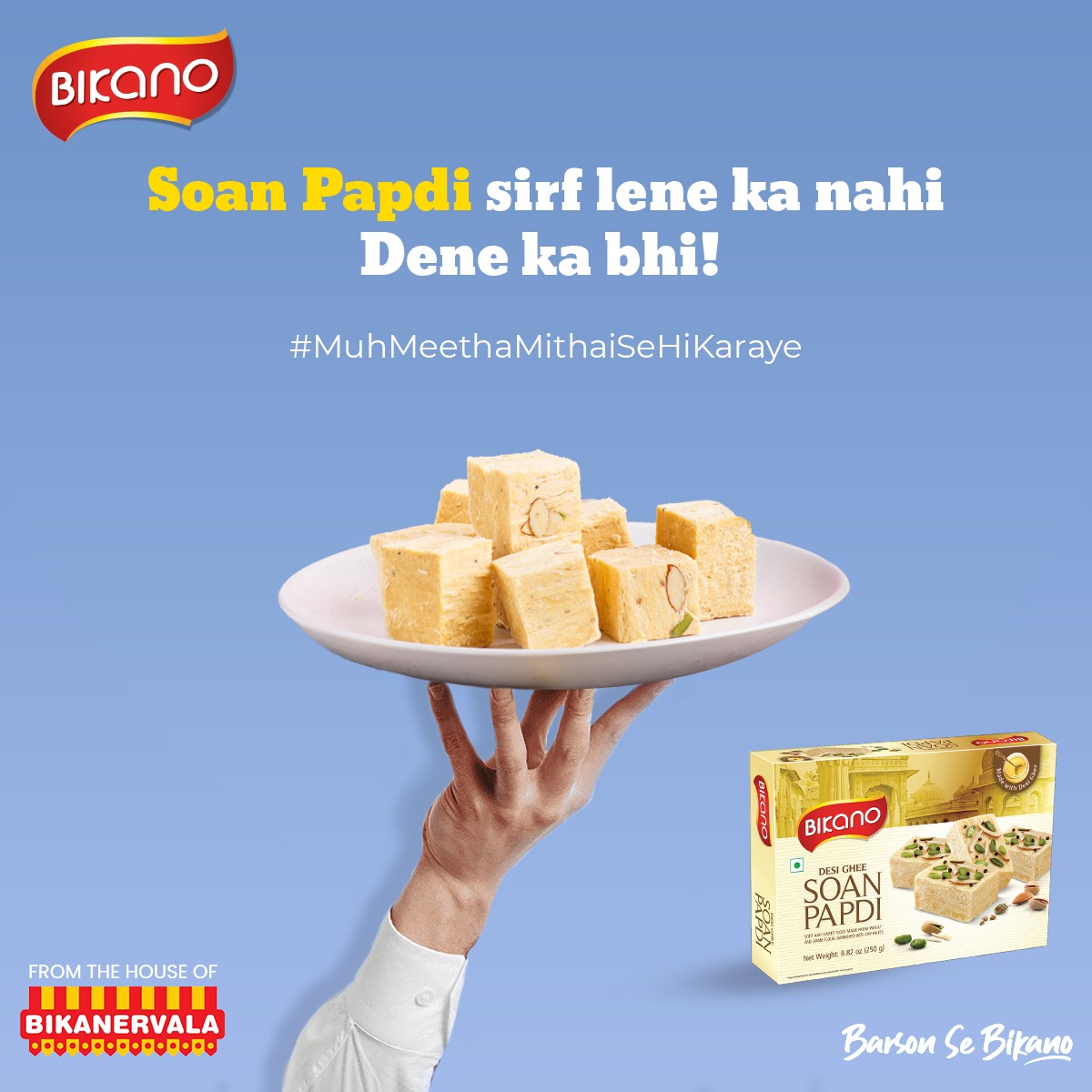 BikanoWorld's tweet photo. Share happiness with the delectable soan papdi!
#Bikano #BarsoSeBikano #bikanoworld #bikanoIndia #foodie #foodlovers #authentictaste #authentic #indianfood #indianflavors #flavour #tranditional #traditionalfood #realtaste #dessert #indiandessert #sweettooth #indiandessert https://t.co/BXT5gv4Vqz