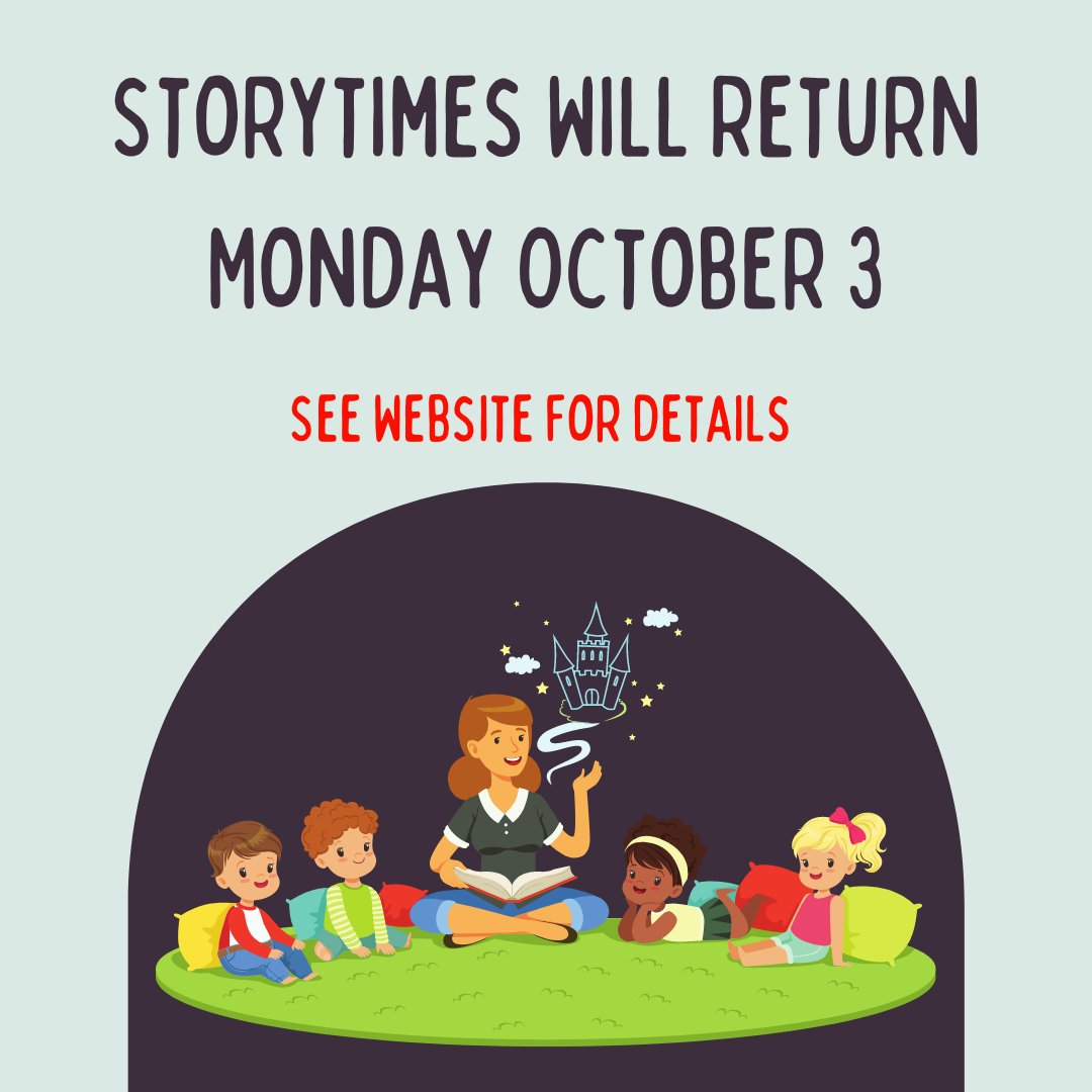 Fall Storytimes are back! 
ma-burlingtonlibrary.civicplus.com/171/Storytime