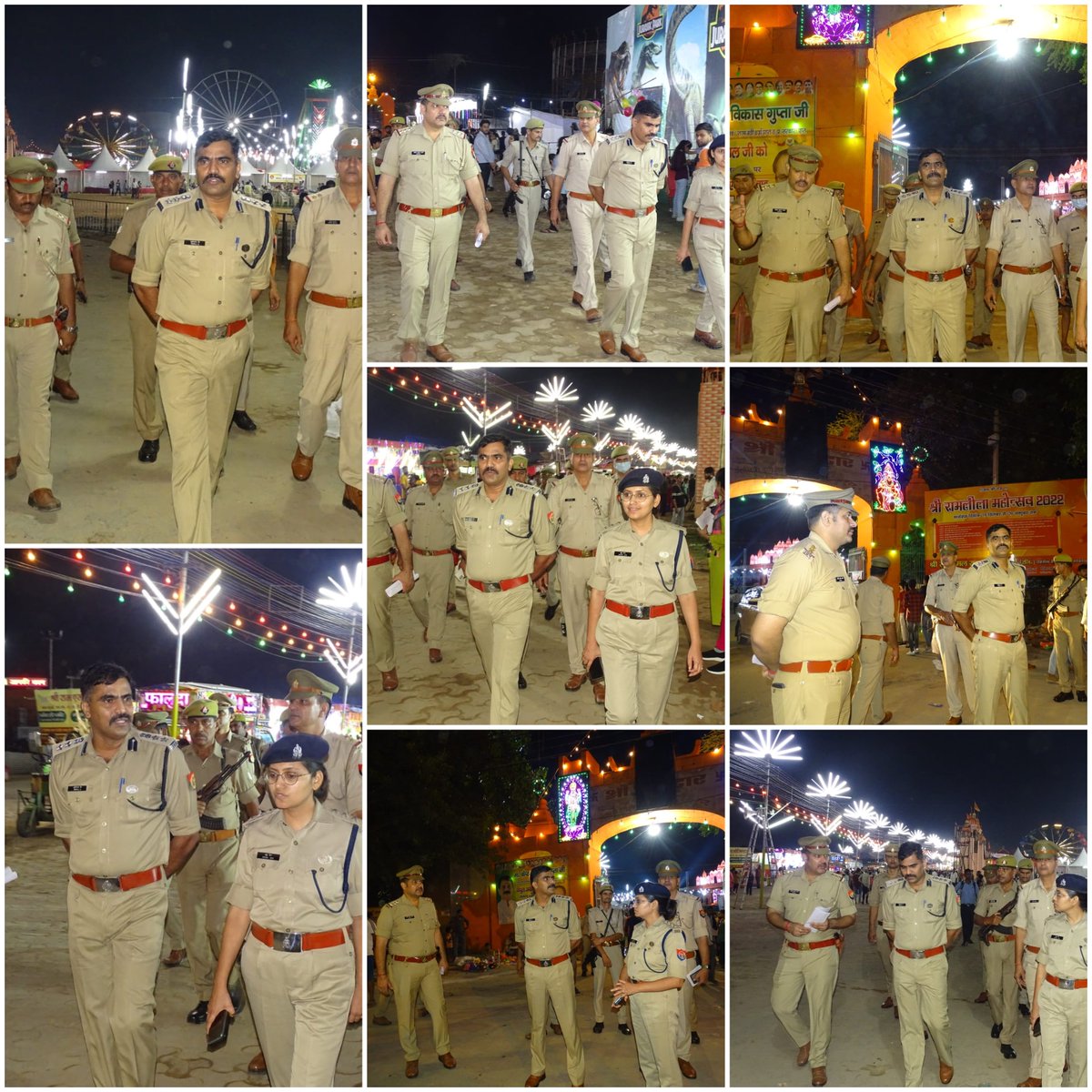 ghaziabadpolice's tweet photo. #SSP_GZB @IPSMUNIRAJ द्वारा #COCITY1 व प्र0 नि0 कोतवाली मय पुलिस बल के साथ सुरक्षा व्यवस्था के दृष्टिगत रामलीला ग्राउंड घण्टाघर का भ्रमण कर मेले में महिलाओं की सुरक्षा,संदिग्ध युवकों व मनचलो पर सतर्क दृष्टि रखने एवं एण्टी रोमियों टीम को लगातार भ्रमणशील रहने हेतु निर्देशित किया। https://t.co/itDIcES8Y8