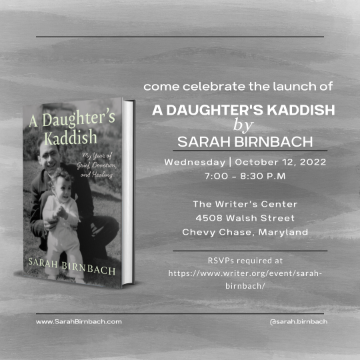 So excited that my memoir, A Daughter's Kaddish is published today!  If you're in the Washington, DC metropolitan area, please come help me celebrate the launch at The Writer's Center in Bethesda on October 12th. Space is limited so RSVPs are required. lnkd.in/eEjEg3n2
