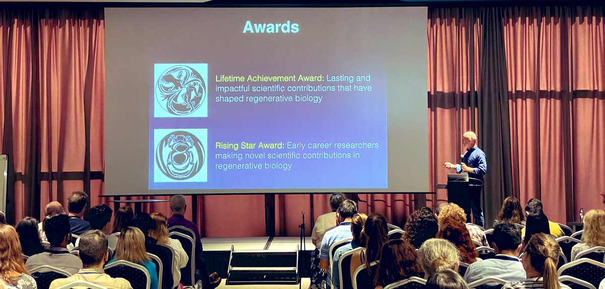 Planaria1's tweet photo. @Ken_Poss_Lab, President of the @ISRBio introduces the lifetime and rising star awards
#EMBORegeneration2022 https://t.co/2nBimhmjcD