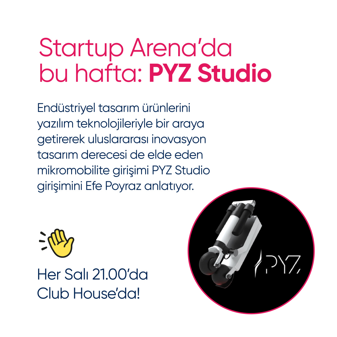 Startup Arena’da bu hafta: PYZ Studio

Endüstriyel tasarım ürünlerini yazılım teknolojileriyle bir araya getirerek uluslararası inovasyon tasarım derecesi de elde eden mikromobilite girişimi PYZ Studio girişimini Efe Poyraz anlatıyor. @pyzstudio