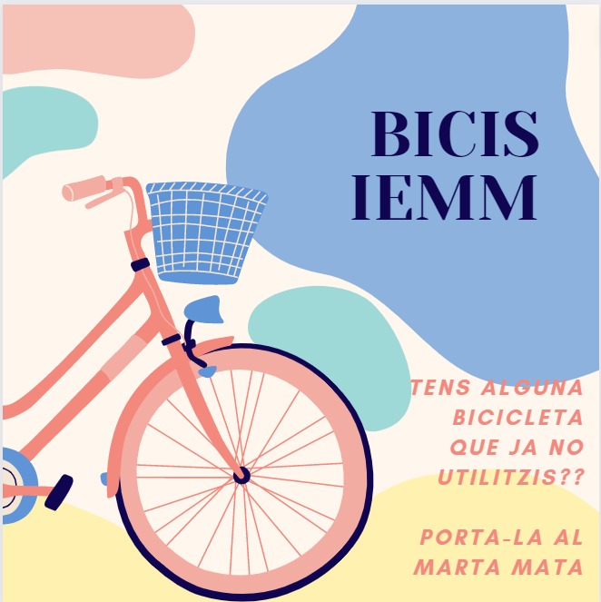 ie_martamata's tweet photo. Tens alguna 🚲 que ja no utilitzis?Portar-la a @ie_martamata @afa_iemartamata Volem fer sortides d'entorn i garantir que tots i totes les alumnes ho puguin fer. https://t.co/OsmQeTWjIh
