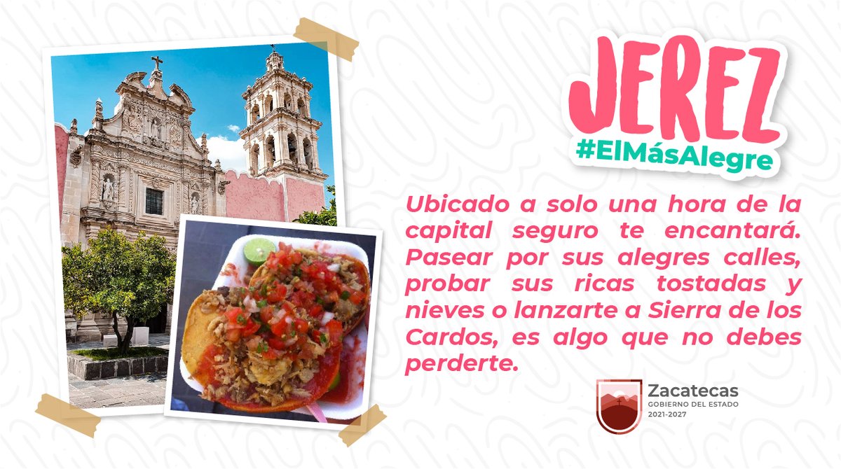 gobiernozac's tweet photo. 🕍 | Este #DíaMundialdelTurismo, te invitamos a conocer nuestros 6 Pueblos Mágicos, en los que encontrarás gran variedad de actividades culturales, gastronómicas y de aventura, para que puedas disfrutar con familia y amigos. https://t.co/S4B7ssxFS4