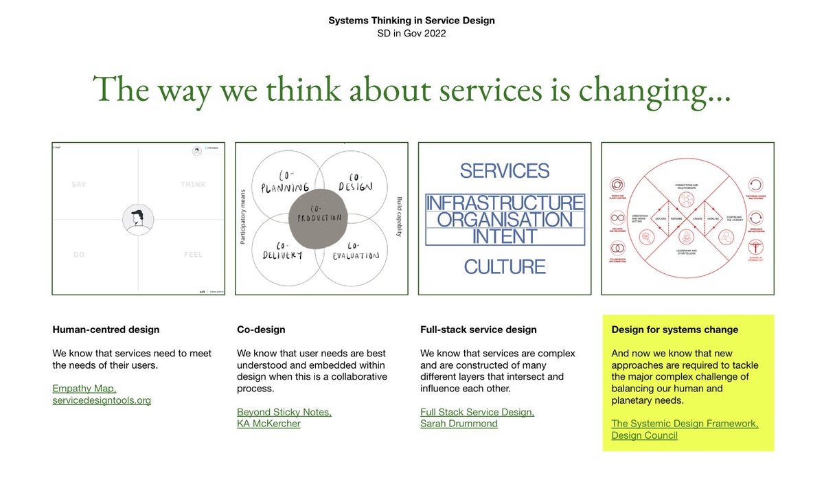 Tomorrow (Wednesday) at 13.45, @IndiRoche and I will share our learnings &amp; favourite resources for 'systems thinking within service design' <a href="/SDinGov/">SDinGov</a>. We'll invite you to share yours &amp; join us in forming a community of practice that embraces people and planet-centred complexity 🪸