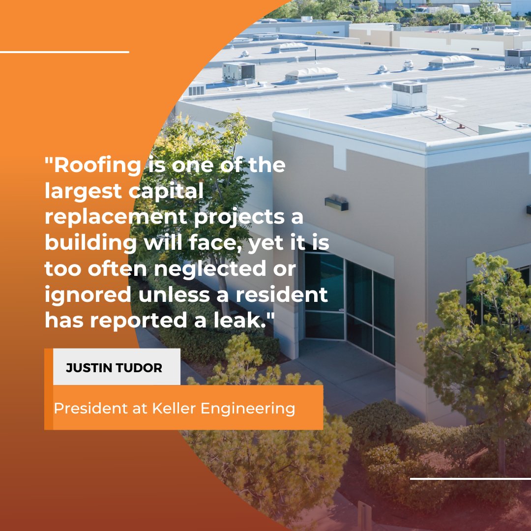 Keller_Eng's tweet photo. Whether the roof of your #multifamly building is leaking or not, maintenance and repairs shouldn't be neglected until an issue arises. Inspections and regular maintenance will help prevent costly damage, ensuring it functions correctly and lasts its intended service life. https://t.co/9RKYMZ1YpR
