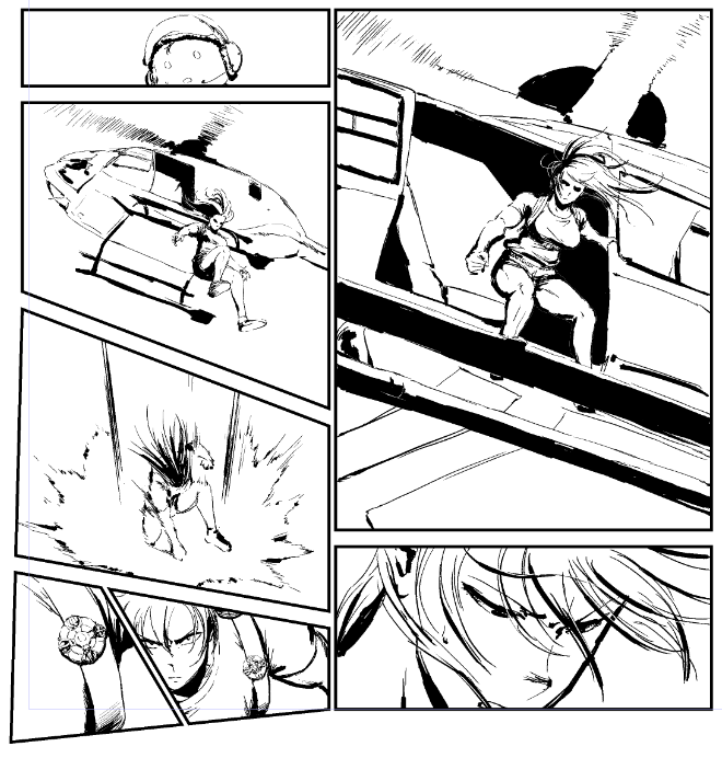 WIP。これはブロック塀くらいの感覚でヘリから飛び降りる長門です。 