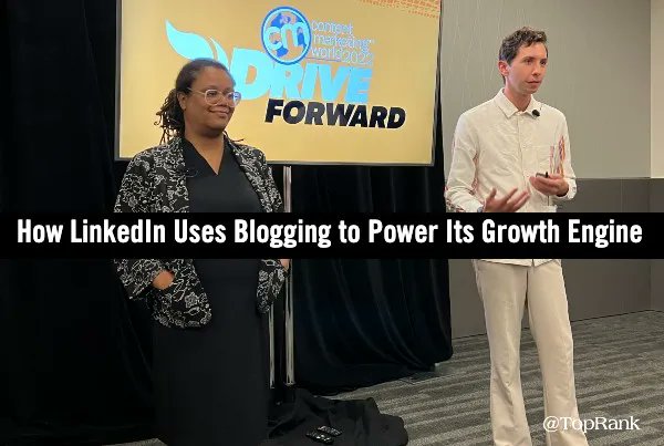 toprank's tweet photo. How does @LinkedInMktg (client) use blogging to ๐ฏ power its growth engine? Our CEO @LeeOdden shares a wealth of new insight from #CMWorld, featuring @StevekTweets and @TequiaBurt on innovation, ๐ data, and much more: โก https://t.co/TmHZzGMJr4
#B2BMarketing #B2BBlogging https://t.co/6RMPEN4CJq