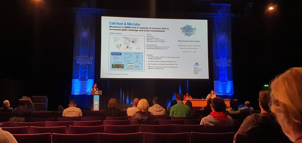 In our final SARS-CoV-2 session for the day we have some lovely work from <a href="/AlbaEscalera/">Alba Escalera</a> focussing on VOC mutations and transmissibility #OptionsXI