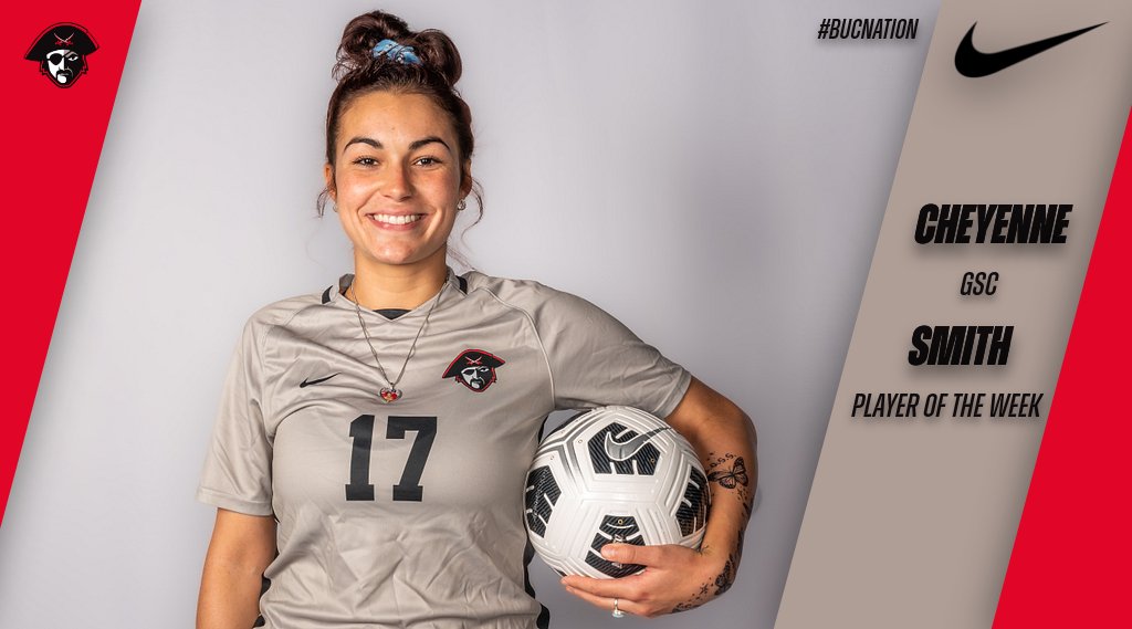 RT THE PLAYER OF THE WEEK!! Cheyenne Smith has been named 
<a href="/GulfSouth/">Gulf South Conference</a> Offensive Player of the Week, for the second time this month, after scoring 3️⃣ goals in a 6-0 win over Spring Hill. #BUCNation 

🔗📰 bit.ly/3RgW6jZ