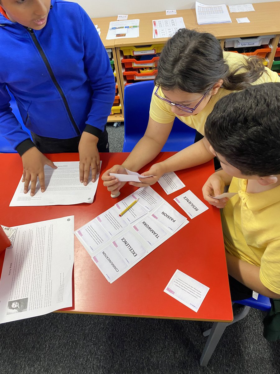 firsprimarysale's tweet photo. #Y6Magnolia have been combining their #ReadingGems lesson with @CommandoJoes. We have been studying Nancy Wake and today we matched up the skills and qualities she demonstrated during WWII while working as a table group #Teamwork #Empathy https://t.co/tQ43BEBtB9