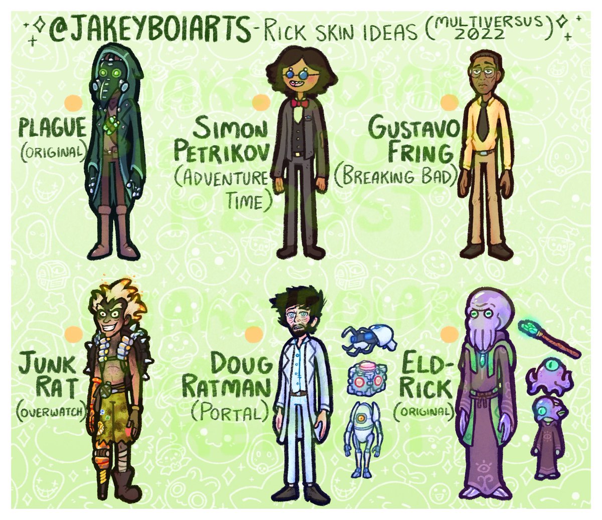 JakeyBoiArts's tweet photo. Rick Skin Ideas for @multiversus - Double the skins, since I had a LOT of ideas. Rick looks like they’ll be a ton of fun. Stoked they’re playable today!
#MultiVersus https://t.co/PfUMhnALvx