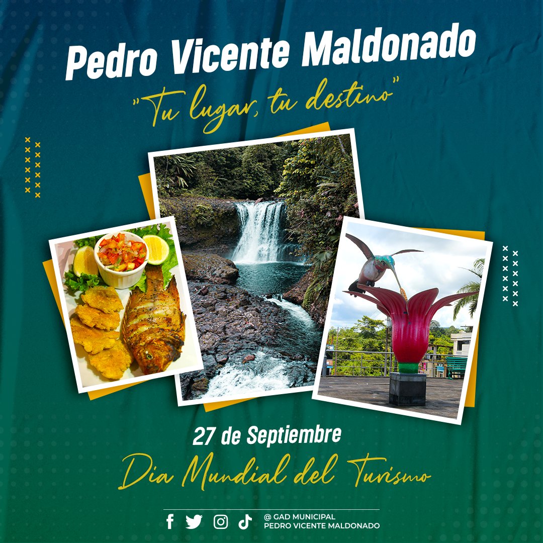 gadmpvm's tweet photo. 27 de Septiembre | Día Mundial del Turismo
#PedroVicenteMaldonado
#Tulugartudestino https://t.co/j0AMnVb3Dw
