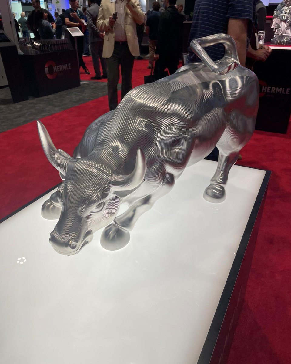 VIVS_finance's tweet photo. Incredible 5 Axis Milled Bull at the Hermle booth at IMTS #imts2022 https://t.co/zugrKdjSvB