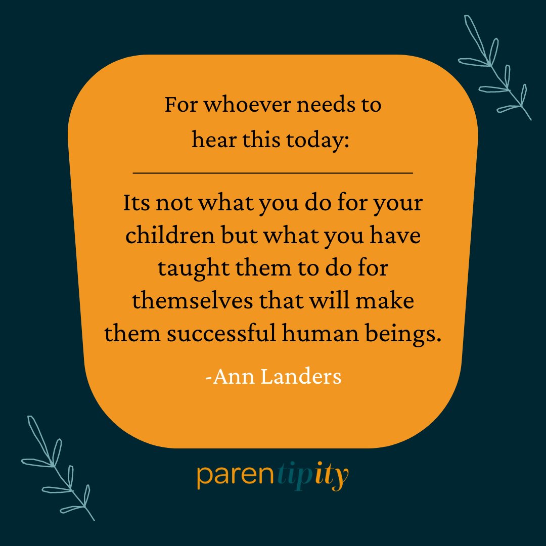 Teaching your kids to take care of themselves and letting them make mistakes, no matter how painful they may be, can help them grow into successful adults. 💯❤️ #Parentipity #Parentinglife #Parenting #Parentingtips #parenthood