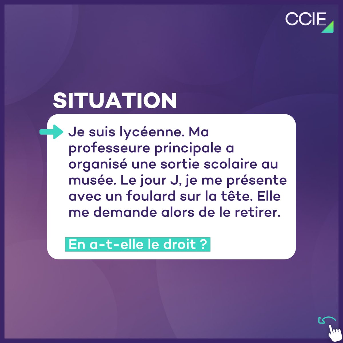 CCIEurope's tweet photo. Peut-on porter un signe religieux en sortie scolaire à l'école, au collège ou encore au lycée ? Que dit précisément la législation française ?

Retrouvez notre fiche pratique à diffuser largement pour mieux comprendre et connaitre ses droits.⤵️
#JeConnaisMesDroits https://t.co/KJ6kKwq9eN
