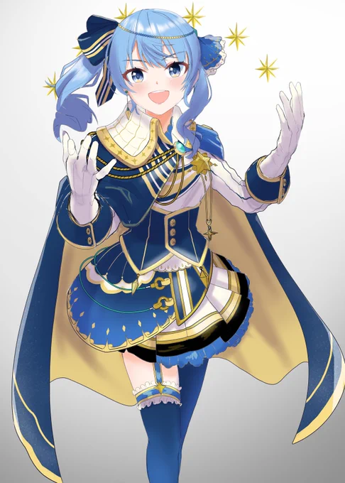 すいちゃんのアイドル衣装考えるの楽しいねもっとディティール盛るとよりゴージャスにできそうという感じのすいちゃん#ほしまちぎゃらりー 