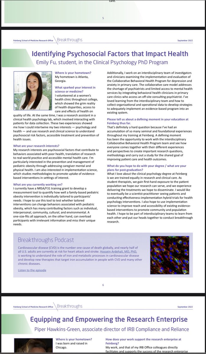 Emily Fu, PhD MPH (@emfu88) on Twitter photo Loved the oppprtinity to share my interests and experiences at <a href="/NUClinPsy/">NUFSM Clinical Psychology</a> <a href="/NUFeinbergMed/">Northwestern Feinberg School of Medicine</a> in the September issue of the Breakthroughs newsletter!
spr.ly/6017MkxKv Loved the oppprtinity to share my interests and experiences at <a href="/NUClinPsy/">NUFSM Clinical Psychology</a> <a href="/NUFeinbergMed/">Northwestern Feinberg School of Medicine</a> in the September issue of the Breakthroughs newsletter!
spr.ly/6017MkxKv
