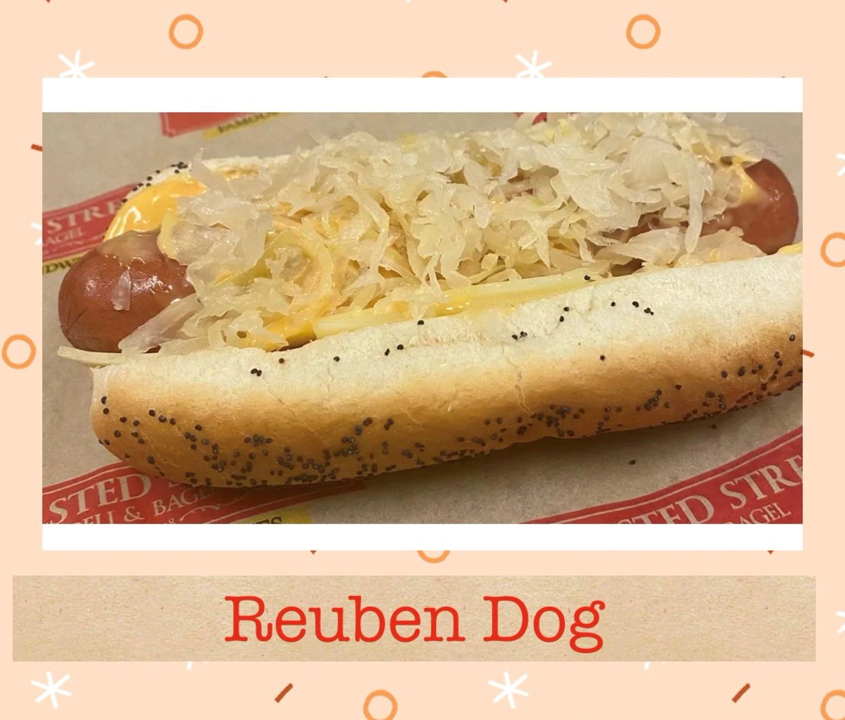 halsted311's tweet photo. Our Reuben Dog is an all beef hot dog with sauerkraut, swiss cheese &amp; thousand island on a steamed poppy seed bun. Come try one. #Halsted311 #Chicago #TheLoop  #HotDogs #ReubenDog #deli #fresh #catering https://t.co/weTDgDKecR