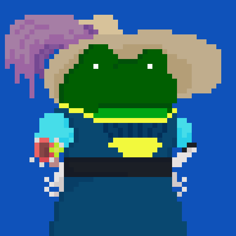land_froggy's tweet photo. Frogland inhabitant #720 from the Fly Rink Combining Machine!
#nftcommunity #nft #nftart #nftcollector #crypto #cryptoart #frogland #ffr #nfts #pixelart #nftdrop
 27-Sep, 10:1AM https://t.co/J9ayMQU8CC
