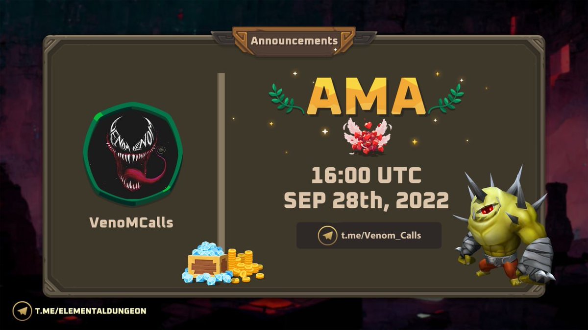 🚀AMA ANNOUNCEMENT

Up next is our voice AMA with VenoMCalls, definitely worth tuning in!
VenoMCalls is one of the best crypto KOLs out there, having facilitated the success of countless projects...

Location: t.me/venomcalls
Time: 4PM UTC 28th Sep