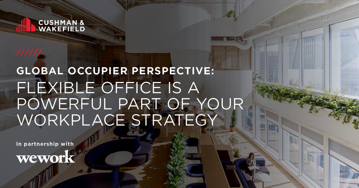 Our recent report in partnership with <a href="/WeWork/">WeWork</a> found people currently using flex office space want to increase their utilization. Respondents want to be in flexible office space 50% of the time and reduce work from home time to about 45%. Read more >> cushwk.co/3S7P1DE
