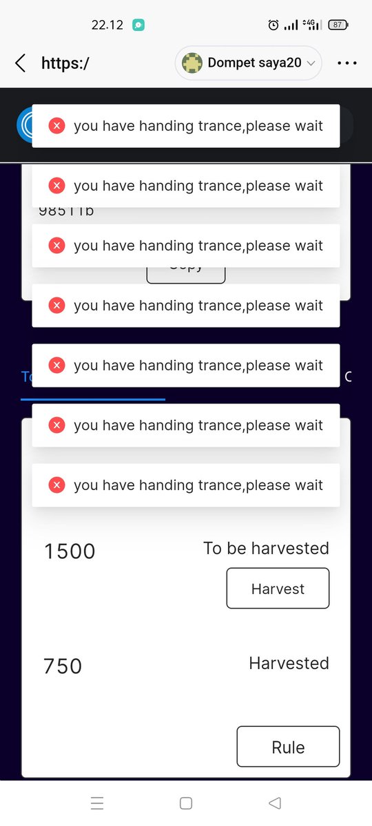 Neddra19's tweet photo. @newcryptospace am i late for harvest? I've tried harvesting and the fee is out. can it be harvested now, why wait so long? please help me https://t.co/9zzX1SkhfD