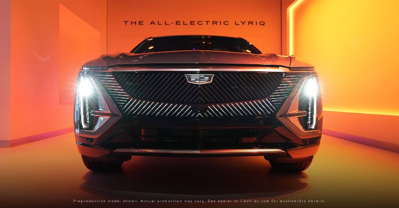Cadillac's tweet photo. Immerse yourself in an all-electric future at our latest pop-up at The Americana at Brand in Glendale, CA. Visit to experience the all-electric LYRIQ, firsthand, while imagining the future of mobility with the concept PersonalSpace AV. #BeIconic #LYRIQ