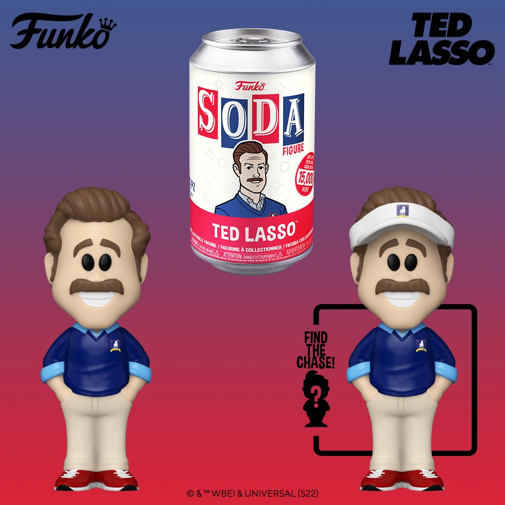 Coming soon: Funko Vinyl SODA: Vinyl Soda: Ted Lasso - Ted with visor wearing CHASE. Pre-order for your collection today! bit.ly/3dL0QRf #Funko #FunkoSODA #TedLasso