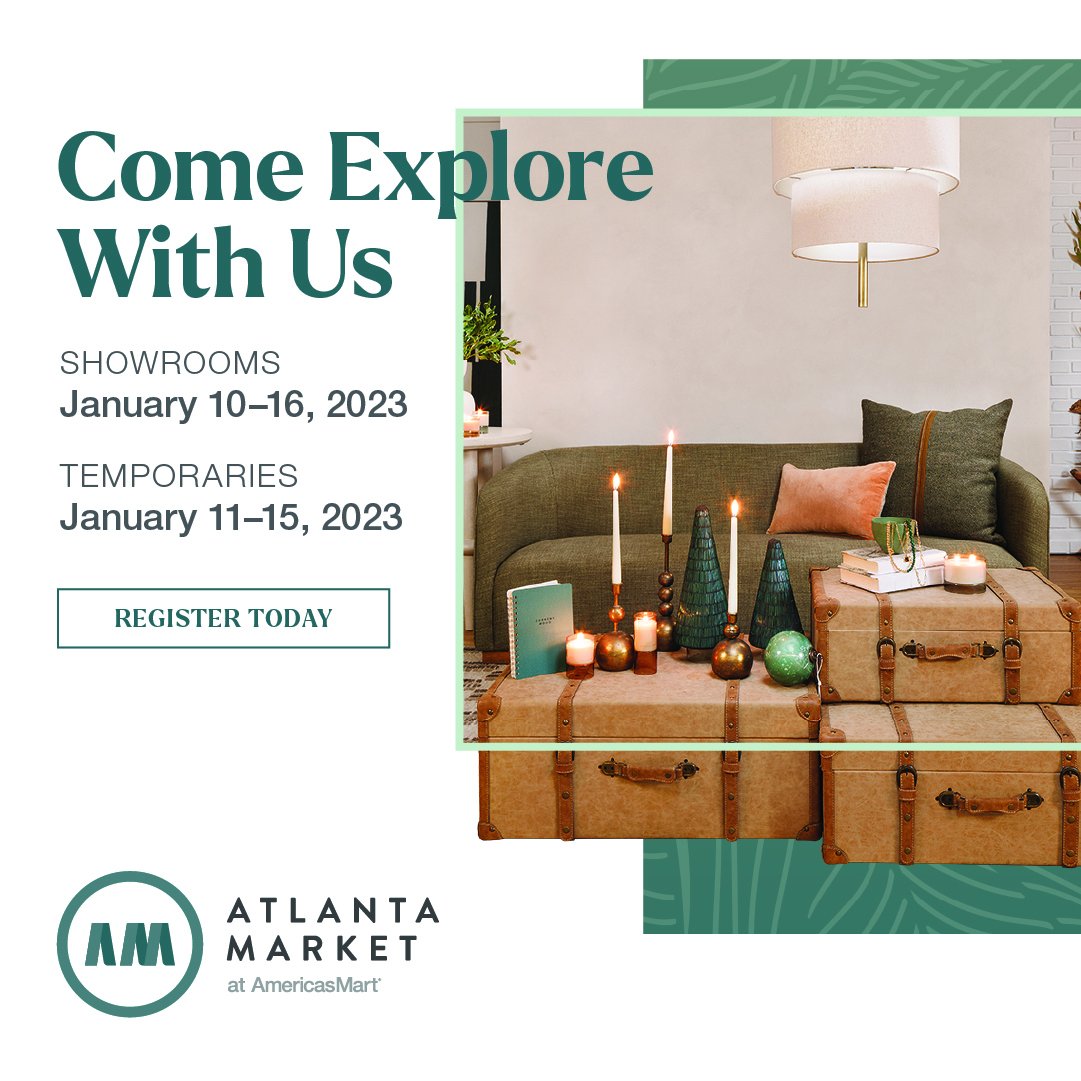 🥳Come explore Atlanta Market in the new year with us! Registration is officially open for Winter Atlanta Market and we can't wait to see what's new from our exhibitors. Pre-register today to get an early start on planning.⁠ atlantamarket.com #AtlMkt