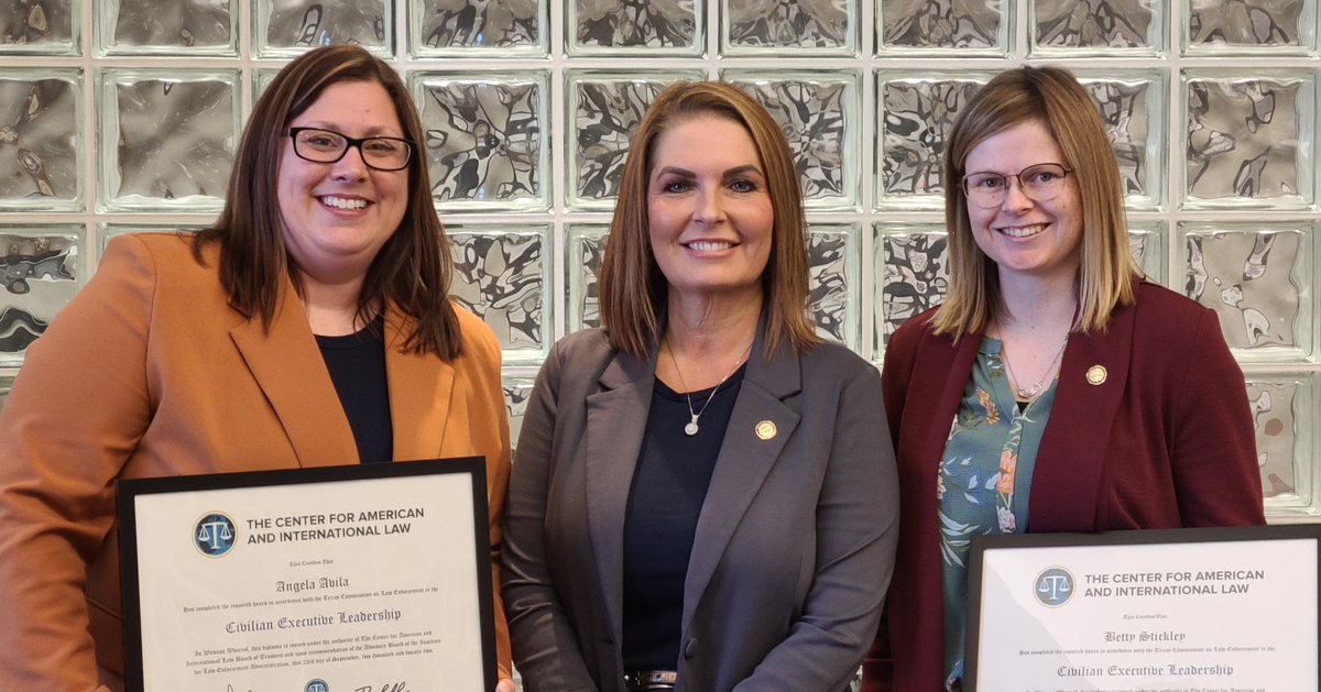We have two new graduates from the <a href="/ILEA_CAIL/">ILEA</a> Civilian Leadership course! Congrats to Angie and Betty for completing this three-day seminar for non-sworn personnel who are current and/or future leaders.

#OneTeamOneMission #OSBI #Leadership