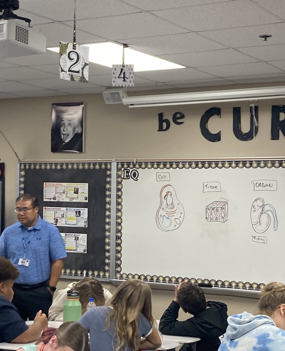 Coach Le’s science class learning about Levels of Organization today. #Wecommand Science!