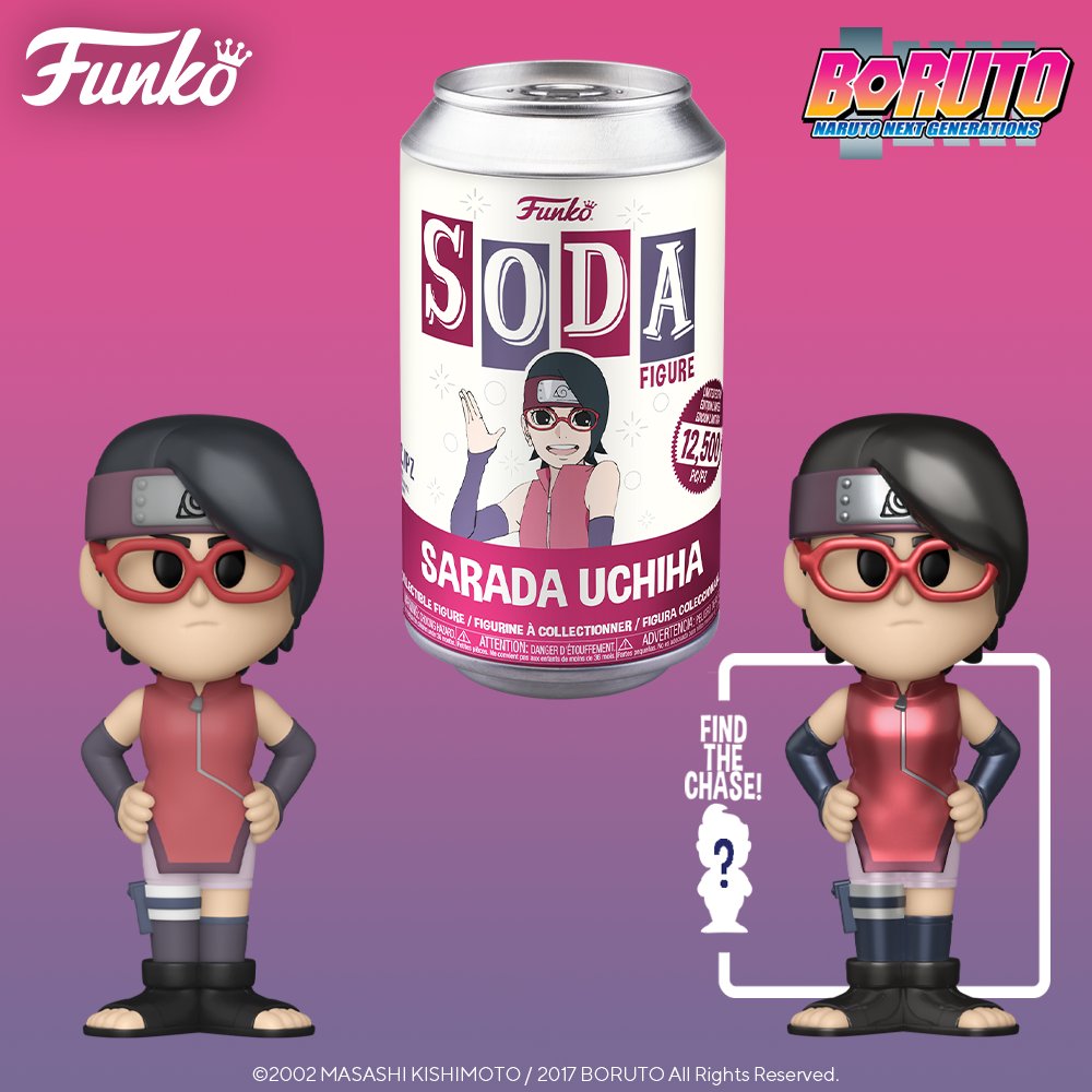 Coming soon: Funko Vinyl SODA: Boruto - Sarada with metallic CHASE. Pre-order for your collection today! bit.ly/3M1TZ2F #Funko #FunkoSODA #Boruto