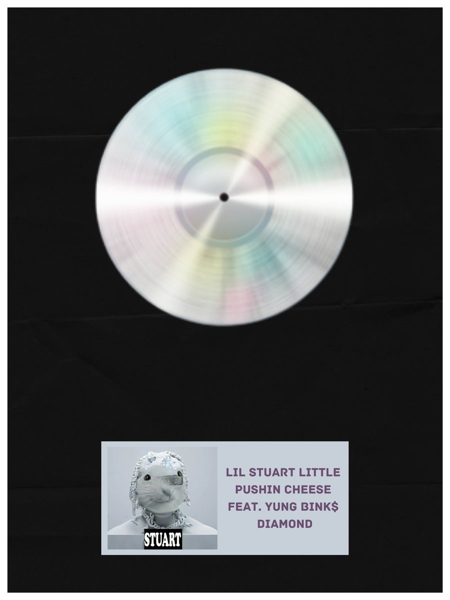 TheFlexData's tweet photo. Flex Certifications: @LilStuartLittle feat. Yung Bink$, Pushin Cheese Diamond (100,000) https://t.co/g9t7MF5fX1