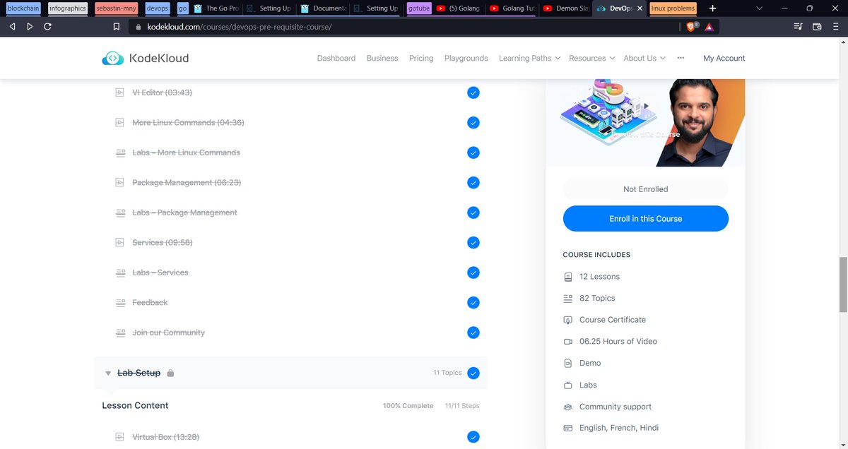 pr1n11v's tweet photo. The remote lab environment was a big help in the learning process by allowing us to practice what we learned then and there. Though I got to know about it only after three or some days had passed and were not able to complete the course, I still cannot thank @kodekloud1 enough 😍 https://t.co/eJodGrCBxf