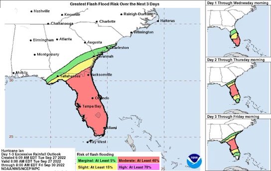 Almost all of Florida is under flash flood risk, meaning there is a 40% chance that these areas will be flooded. Reminder that Florida Republicans voted against the infrastructure bill. They simply rather play politics than address this.