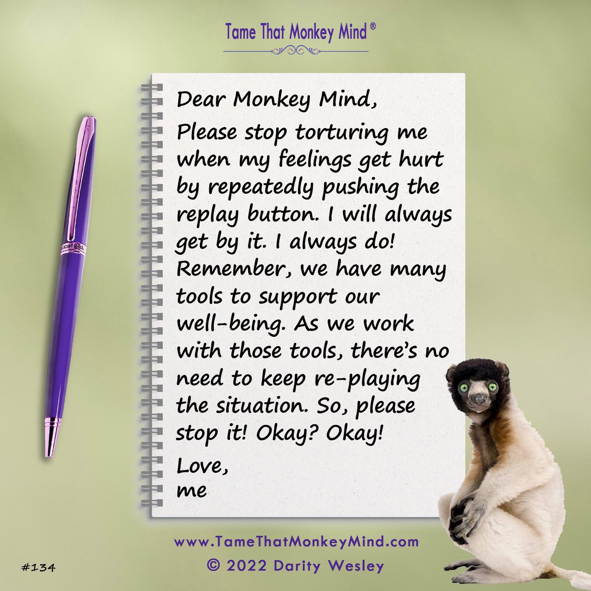 DarityWesley's tweet photo. Here’s the latest post from my Tame That Monkey Mind website https://t.co/6dwta0eTnh. What’s your monkey mind chattering about today? 🐵💖 https://t.co/8IpFUZNAej