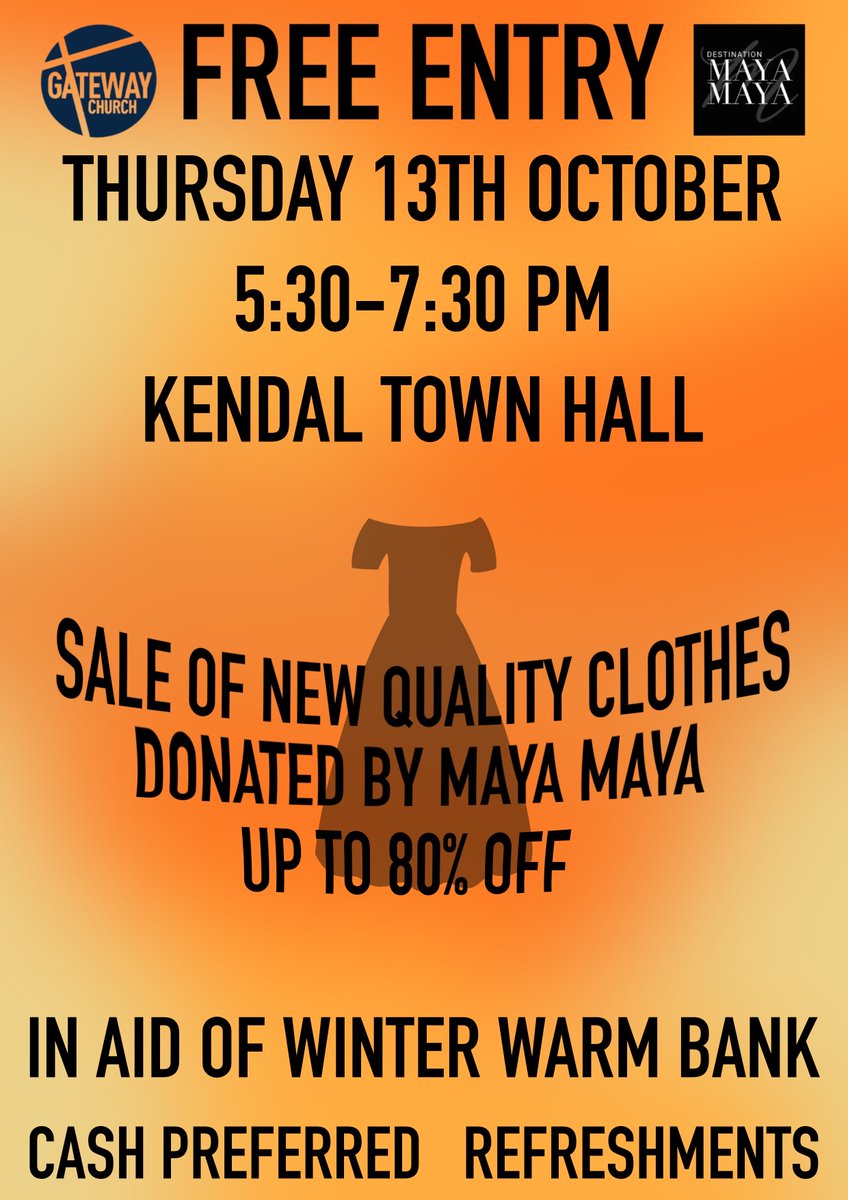 Gateway Church Kendal (@gatewaykendal) on Twitter photo Calling ALL ladies - this is your night to get along and grab a bargain whilst helping us to raise some much needed dosh for our Winter Warm Bank
<a href="/cumpstonarchive/">✨Glenys Marriott</a>
<a href="/CumbriaDeaf/">Cumbria Deaf Association</a>
<a href="/CumbriaCVS/">Cumbria CVS</a>
<a href="/chrissyteen66/">Christine</a>
<a href="/AlisonANP1973/">Alison Nicholson</a>
@kendalpplescafe
@KendalCollege
<a href="/SouthLakelandDC/">South Lakeland DC</a> Calling ALL ladies - this is your night to get along and grab a bargain whilst helping us to raise some much needed dosh for our Winter Warm Bank
<a href="/cumpstonarchive/">✨Glenys Marriott</a>
<a href="/CumbriaDeaf/">Cumbria Deaf Association</a>
<a href="/CumbriaCVS/">Cumbria CVS</a>
<a href="/chrissyteen66/">Christine</a>
<a href="/AlisonANP1973/">Alison Nicholson</a>
@kendalpplescafe
@KendalCollege
<a href="/SouthLakelandDC/">South Lakeland DC</a>