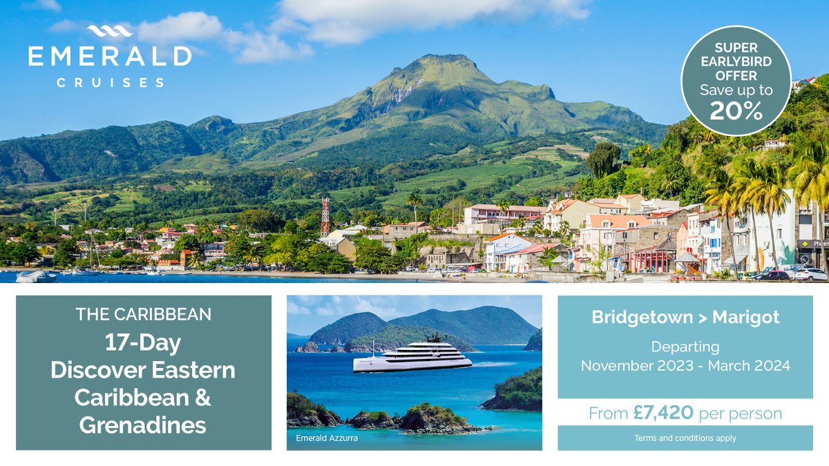 ScenicEmerald's tweet photo. The Caribbean Sea is home to fascinating cultures in Central American ports and postcard views on Caribbean islands.
With Emerald Cruises, your customers will enjoy picture-perfect beaches throughout the Virgin Islands, West Indies, and more. 

@CLIAUK #CLIACruiseWeek #LoveCruise https://t.co/RlqzYQ7Fsj