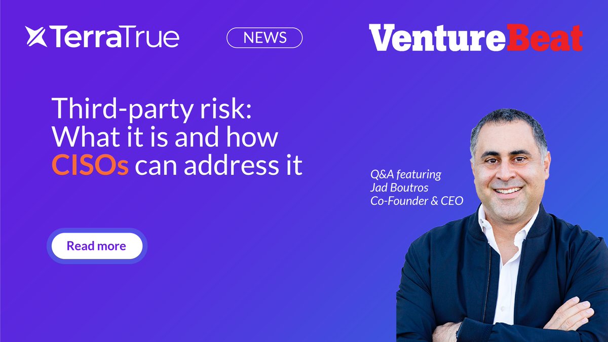 TerraTrueHQ's tweet photo. .@secplusplus says it is important for organizations to understand the security posture of all of their third parties. Check out the article to get his best practices to mitigate third-party risk. #dataprivacy #datasecurity #ShiftLeftPrivacy
Read>https://t.co/cSoQwoPWrc https://t.co/rxbHQP2F60